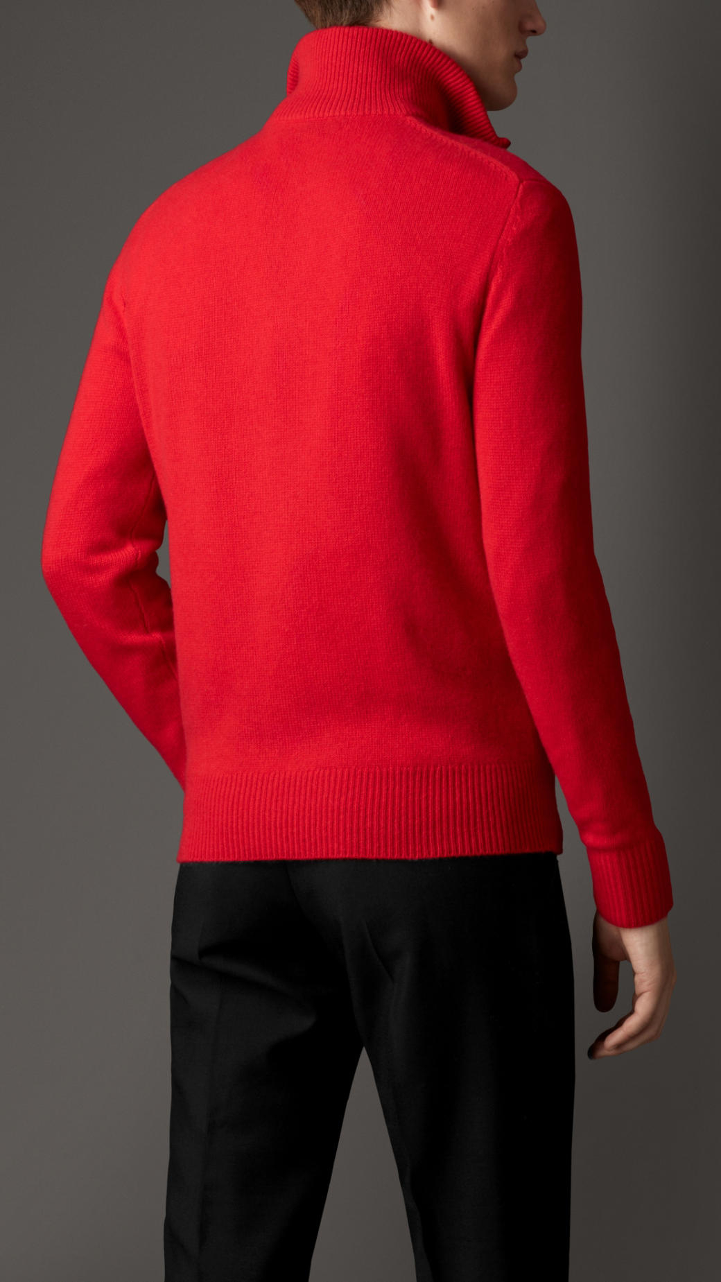 Burberry Zip Collar Cashmere Sweater in Red for Men (military red) | Lyst