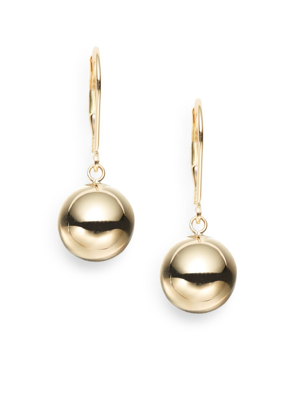 Lyst Saks Fifth Avenue 14k Yellow Gold Ball Drop Earrings In Metallic Gallery