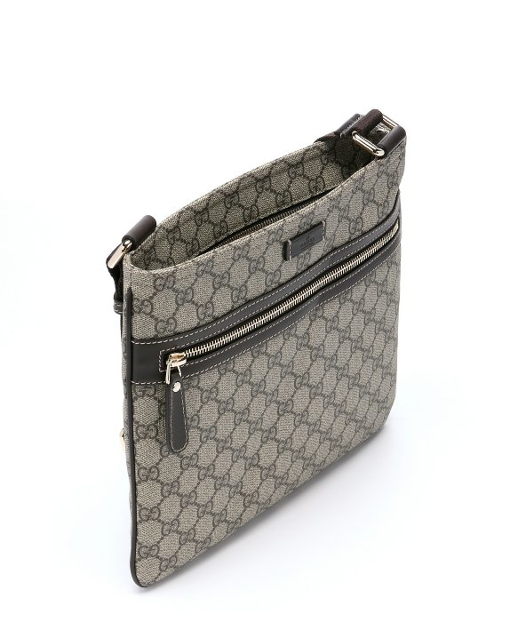 Gucci Beige Gg Supreme Canvas Flat Messenger Bag in Brown for Men | Lyst