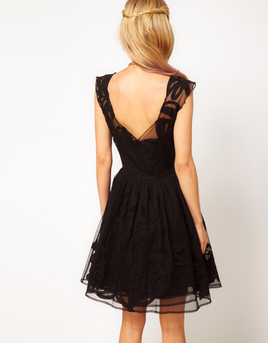 Lyst - Asos Gothic Prom Dress in Black