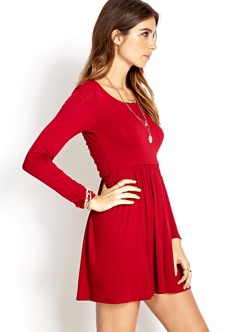 Lyst - Forever 21 Festive Fit & Flare Dress in Red
