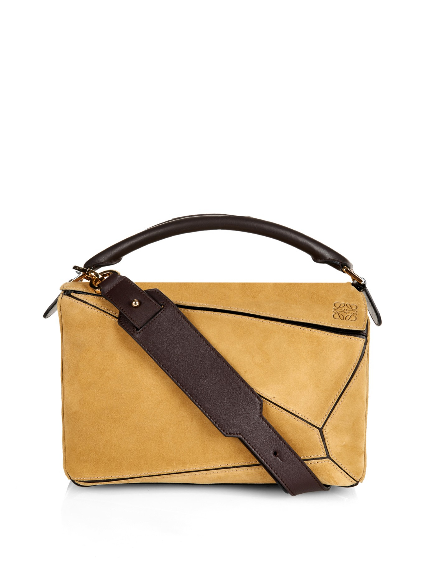 Loewe Puzzle Small Suede Bag In Brown Lyst Gallery