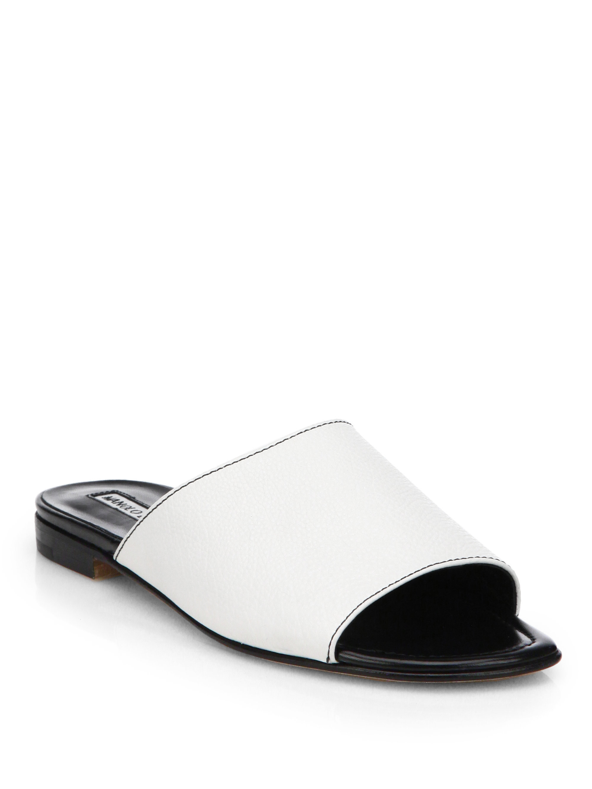 white flat slides