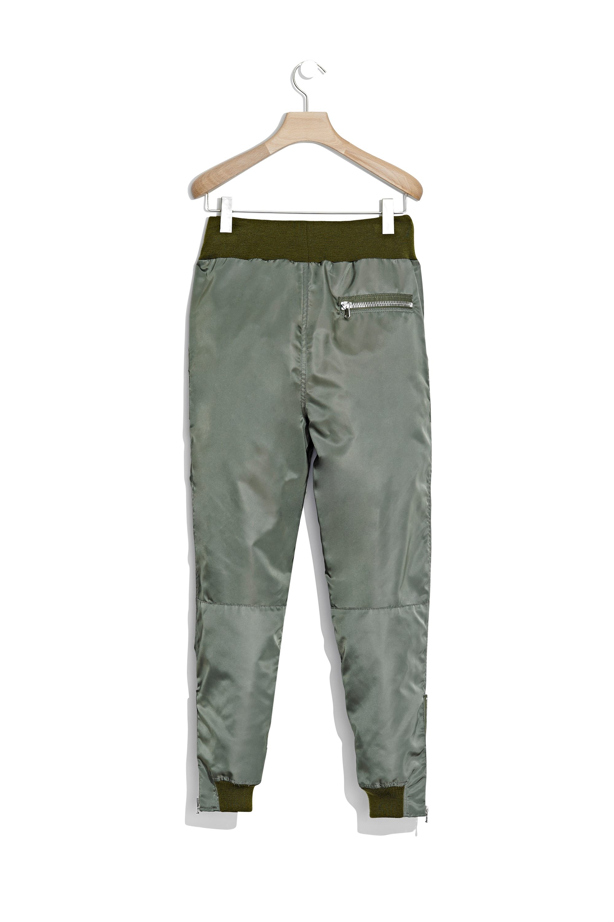 Lyst - 3.1 Phillip Lim Flight Pant With Rib Trim And Exposed Darts in Green
