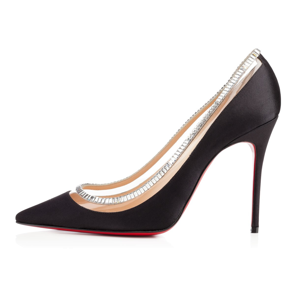 Christian louboutin Paulina Pvc Strass in Black | Lyst