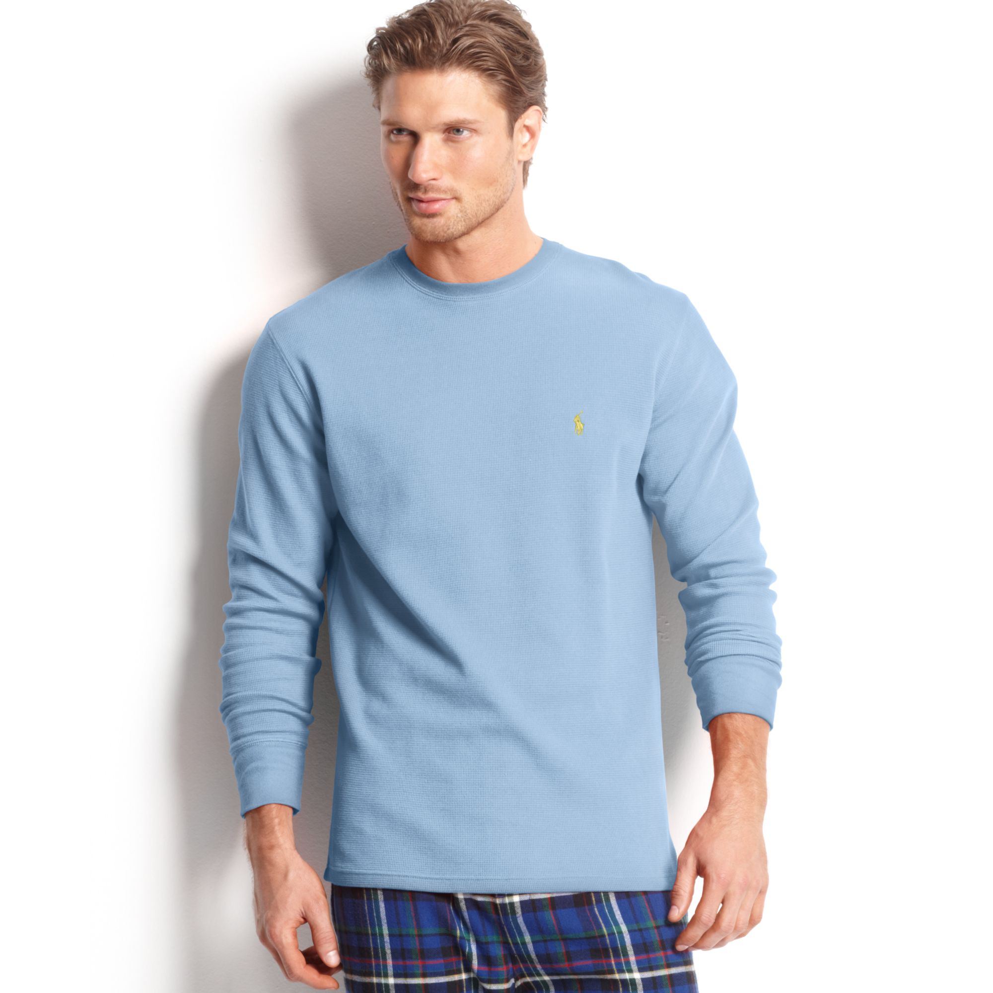 polo ralph lauren men's loungewear waffle knit thermal shirt Dr. E