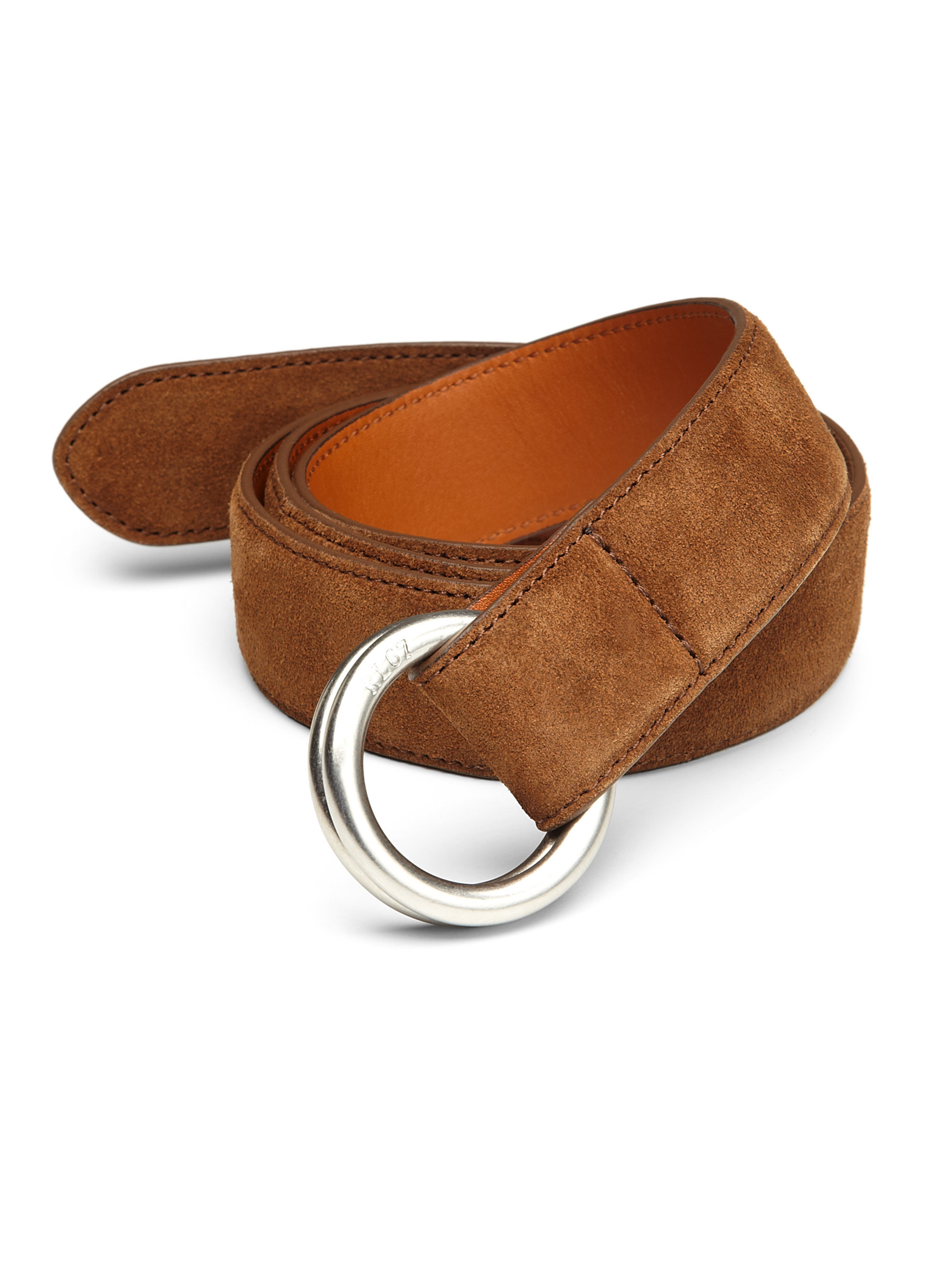 Lyst - Polo Ralph Lauren Suede O-ring Belt in Brown