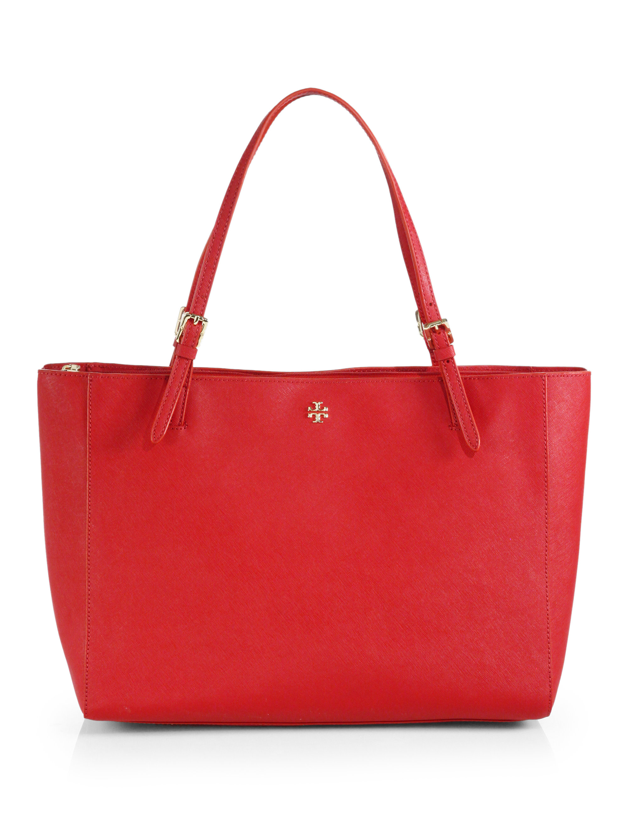Tory burch York Buckle Tote in Red | Lyst