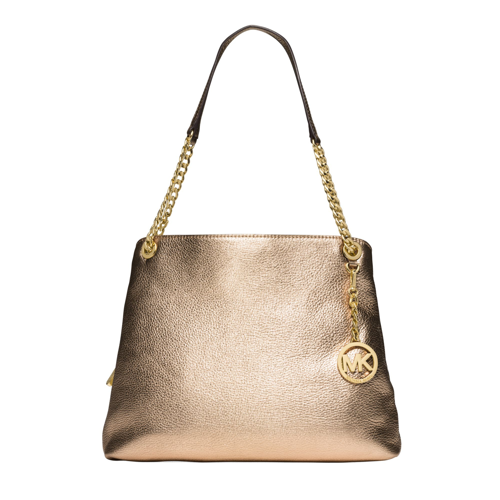 Lyst - Michael Kors Jet Set Large Metallic Leather Shoulder Bag in Metallic