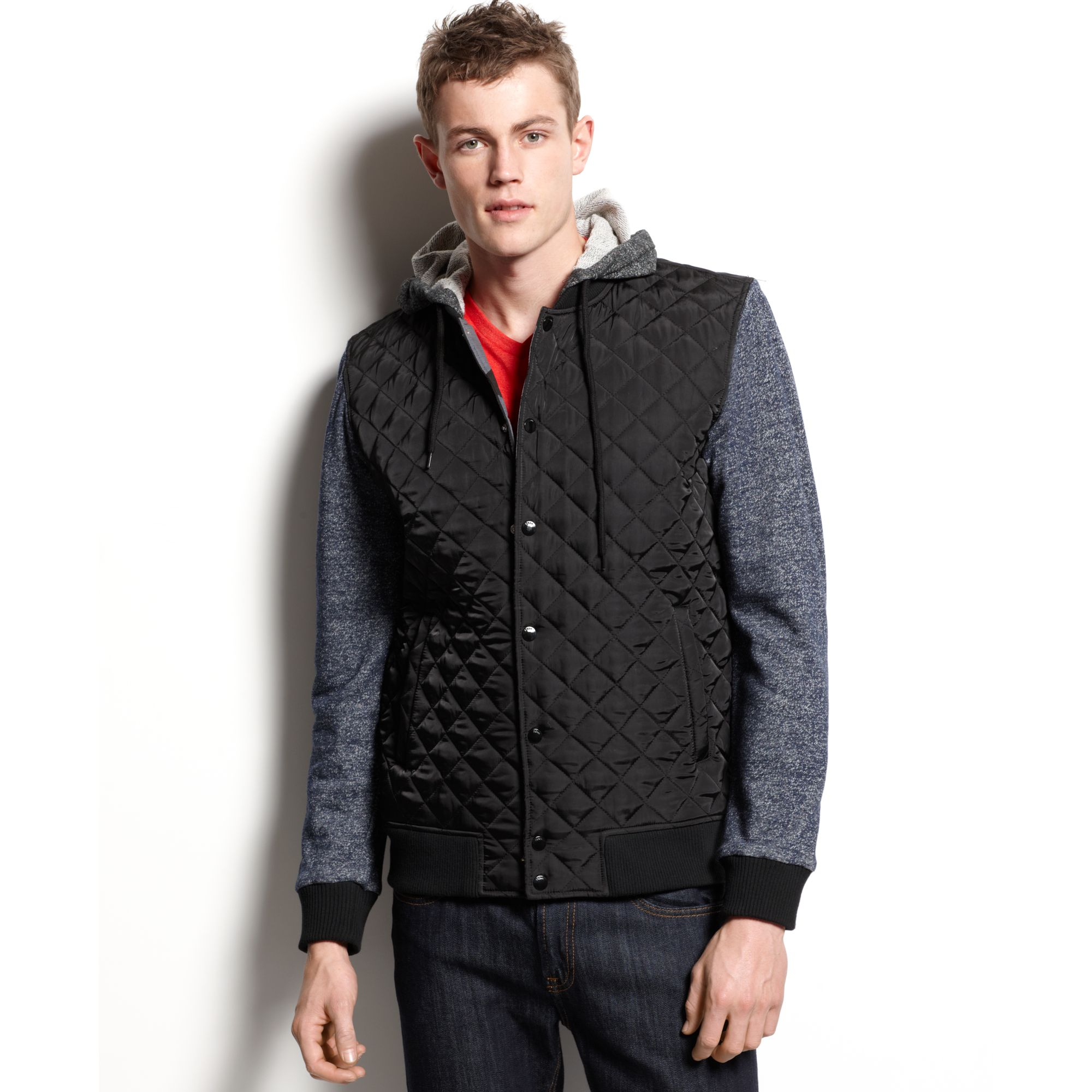 Wesc Quilted Hooded Jacket in Black for Men | Lyst