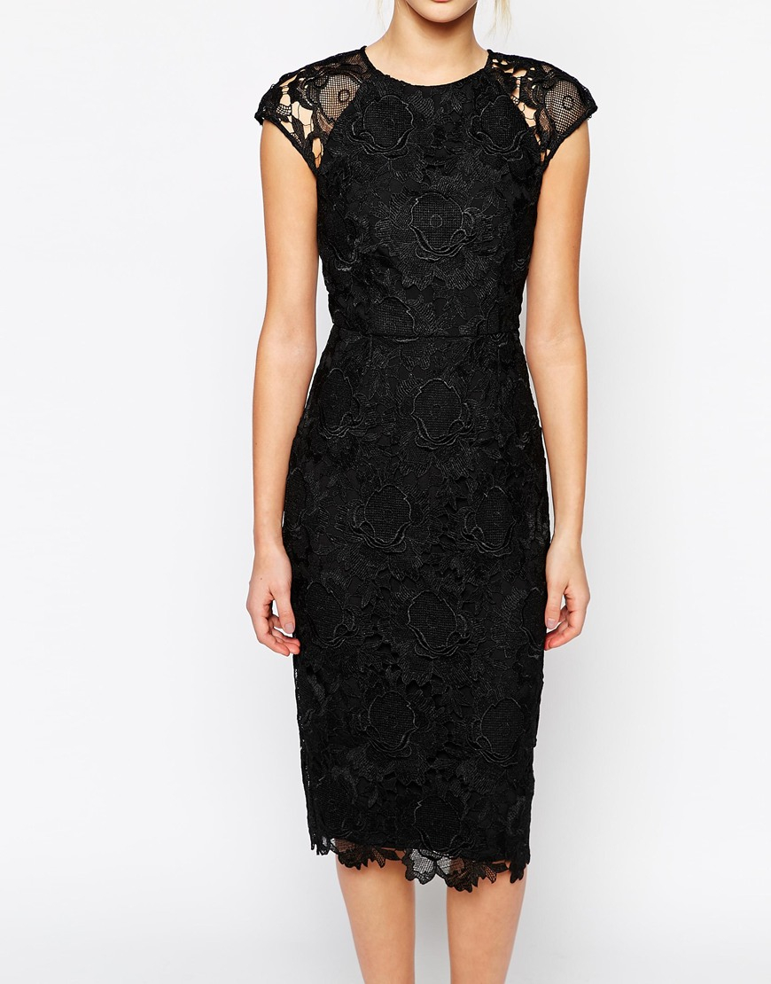 Ted baker Midi Dress In Lace in Green Lyst