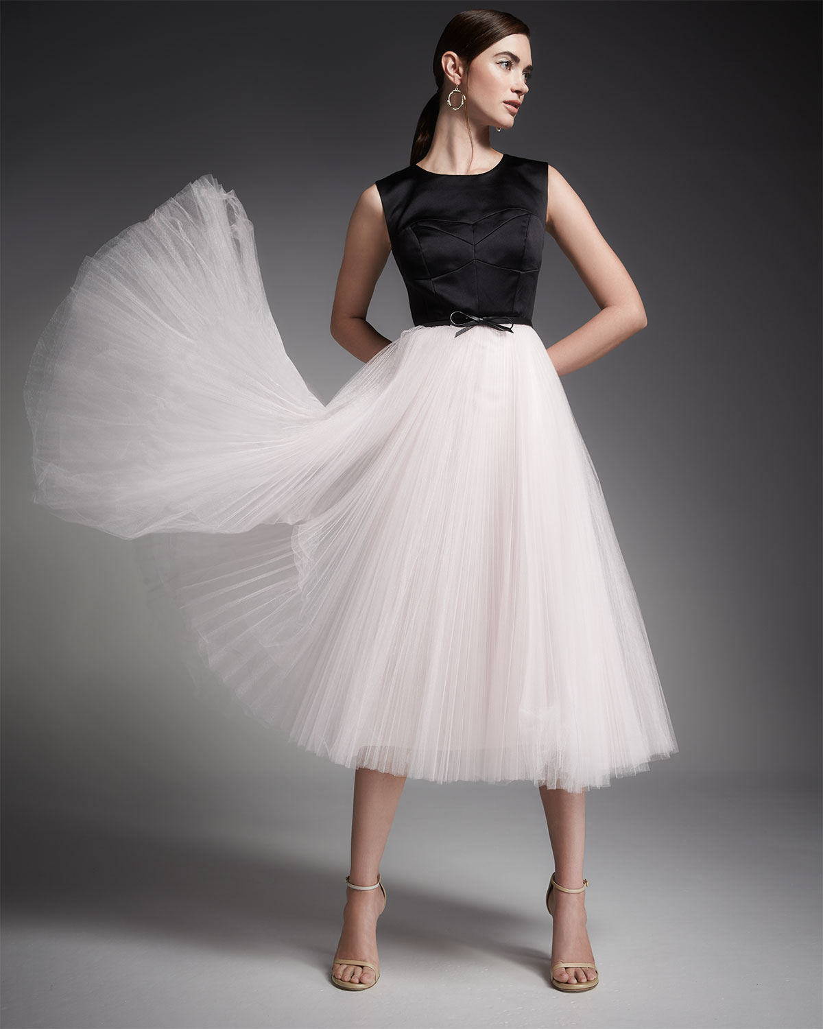 Lyst Milly Sleeveless Bustier Cocktail Dress W/ Tulle Skirt in Black