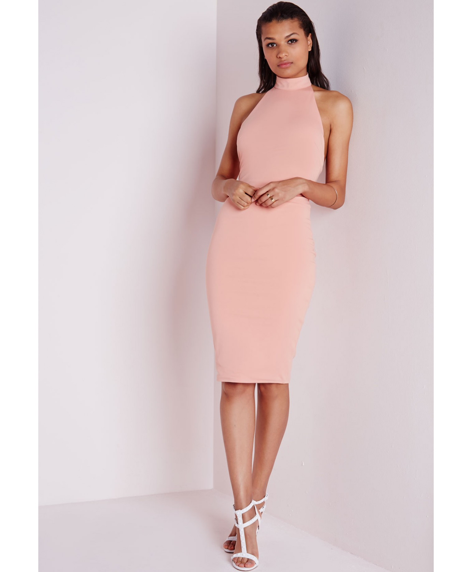 High Neck Pink Dresses