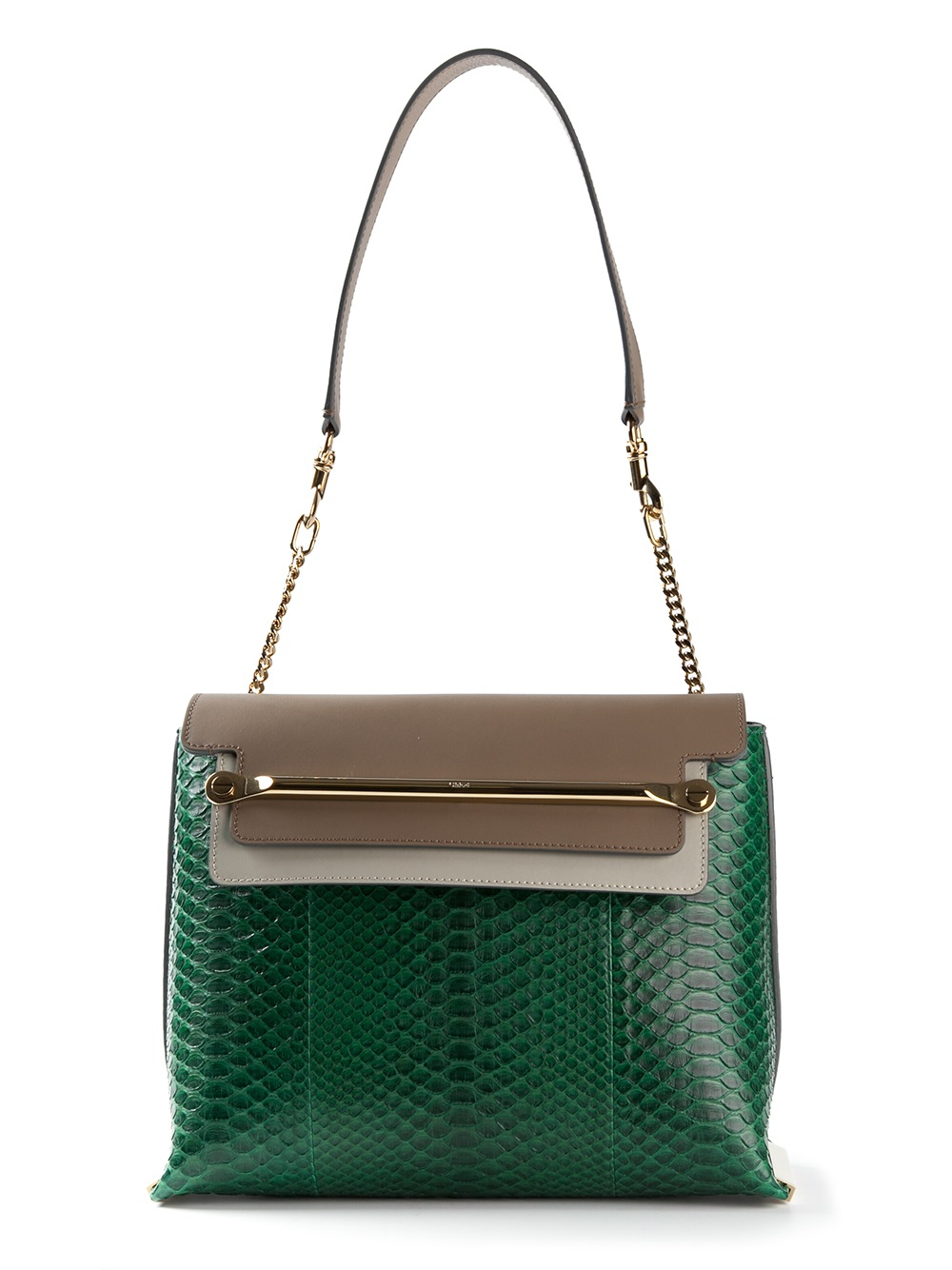 small green shoulder bag