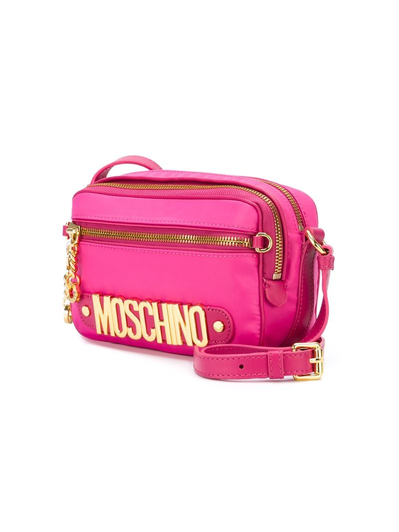 Lyst - Moschino Logo Crossbody Bag in Pink