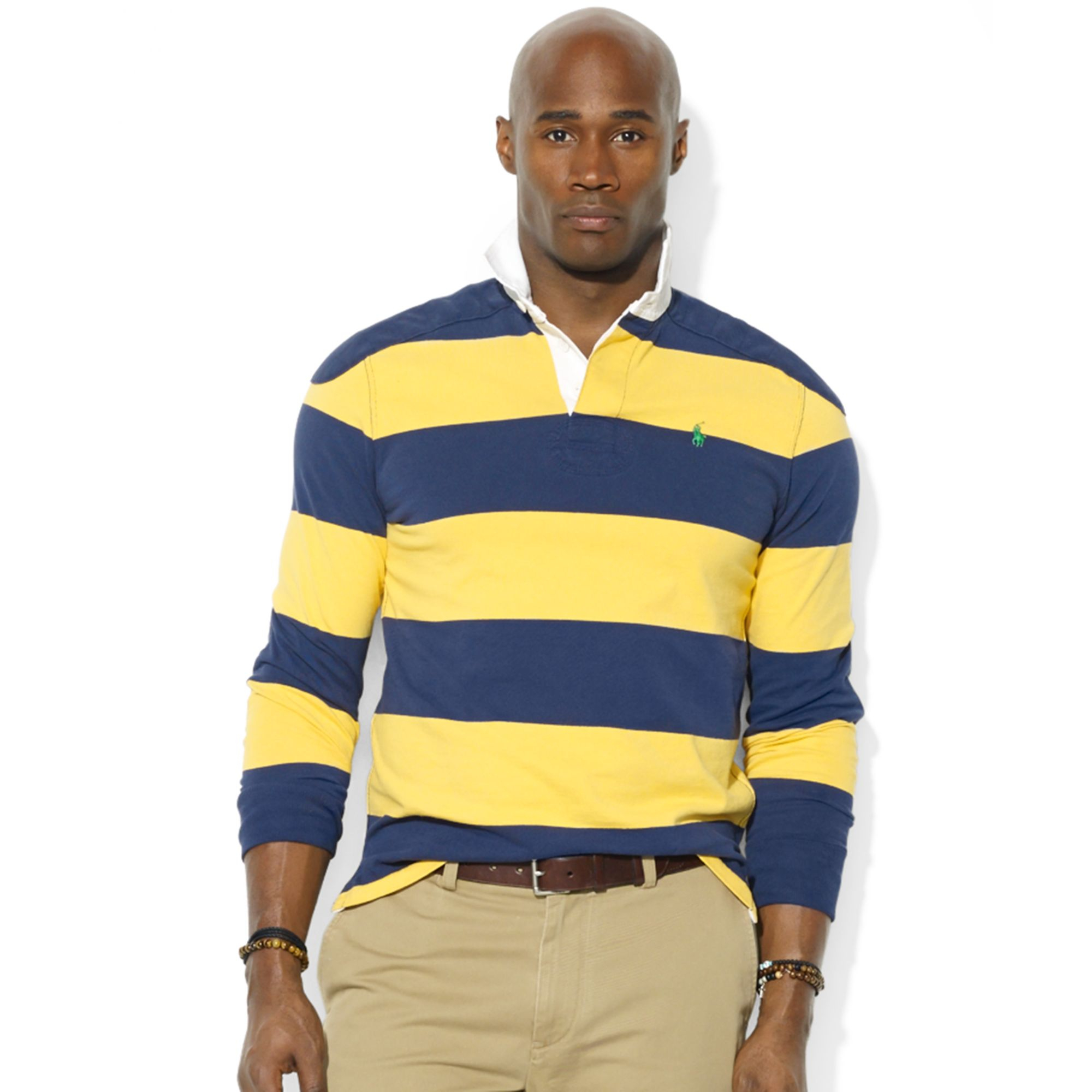 Polo Ralph Lauren Big And Tall Long-Sleeve Stripe Rugby Shirt in Blue ...