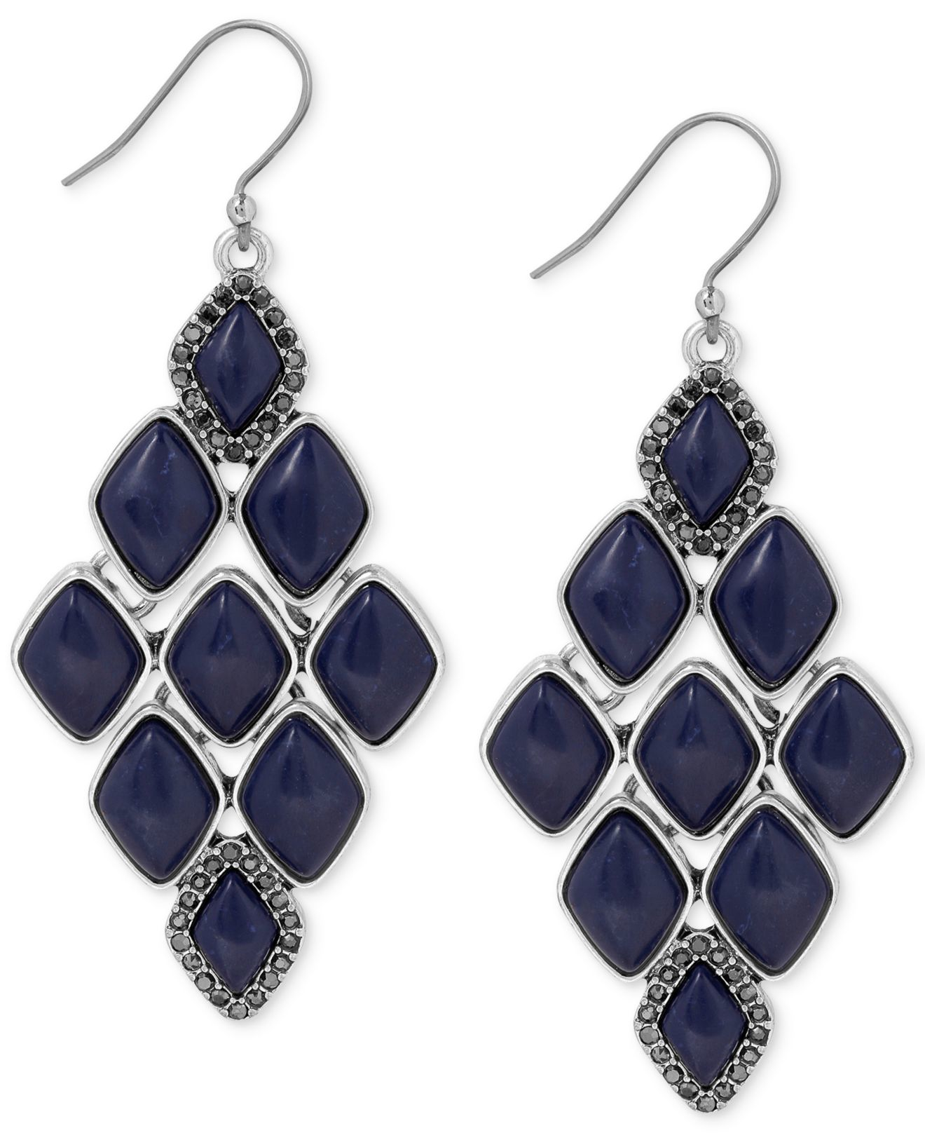 Lucky brand Silvertone Kiteshaped Drop Earrings in Blue (silver) Lyst