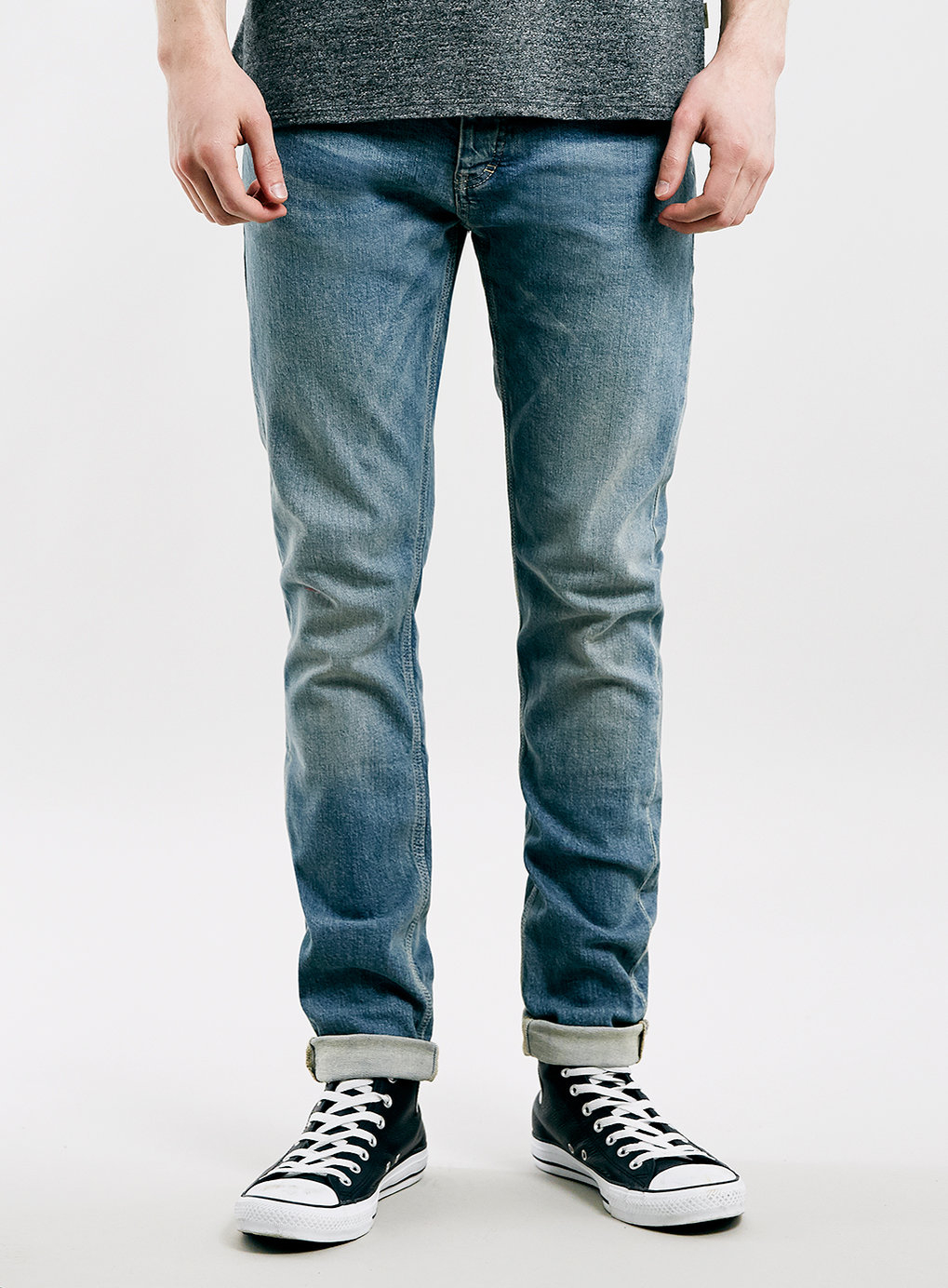 light blue jeans mens roll