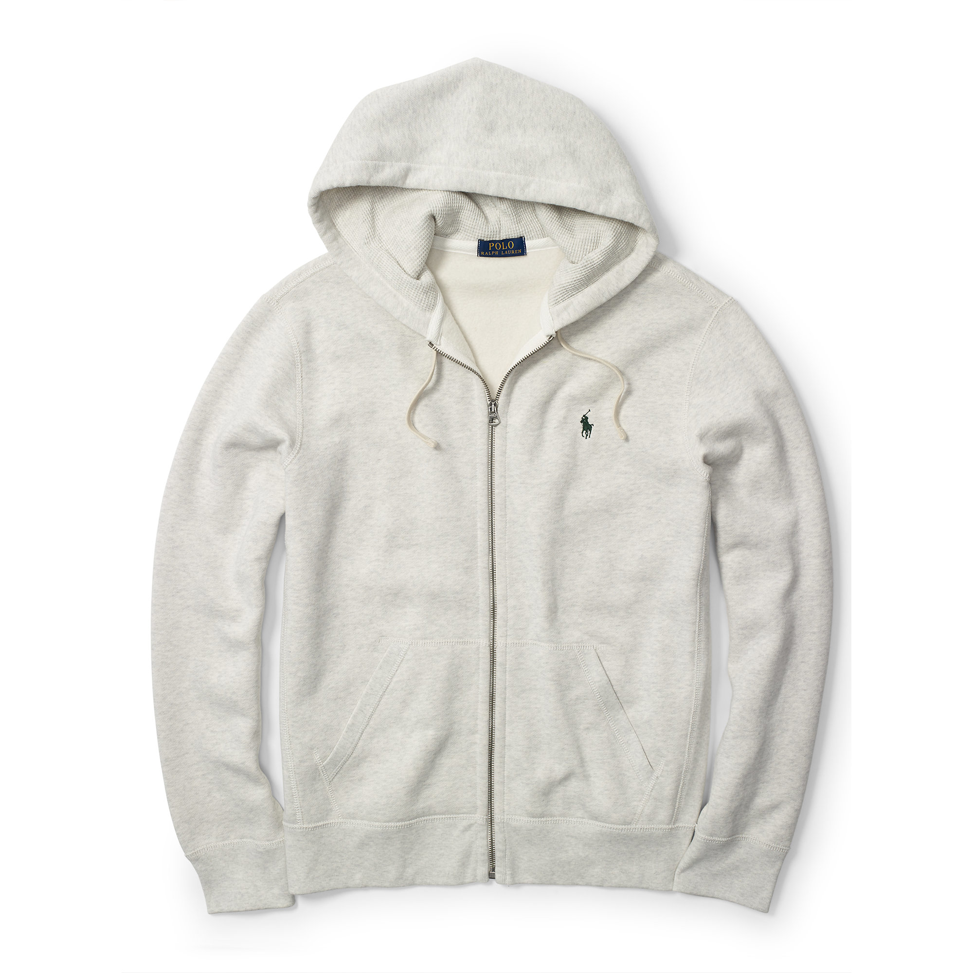 Polo Ralph Lauren Fleece Full-zip Hoodie in White for Men - Lyst