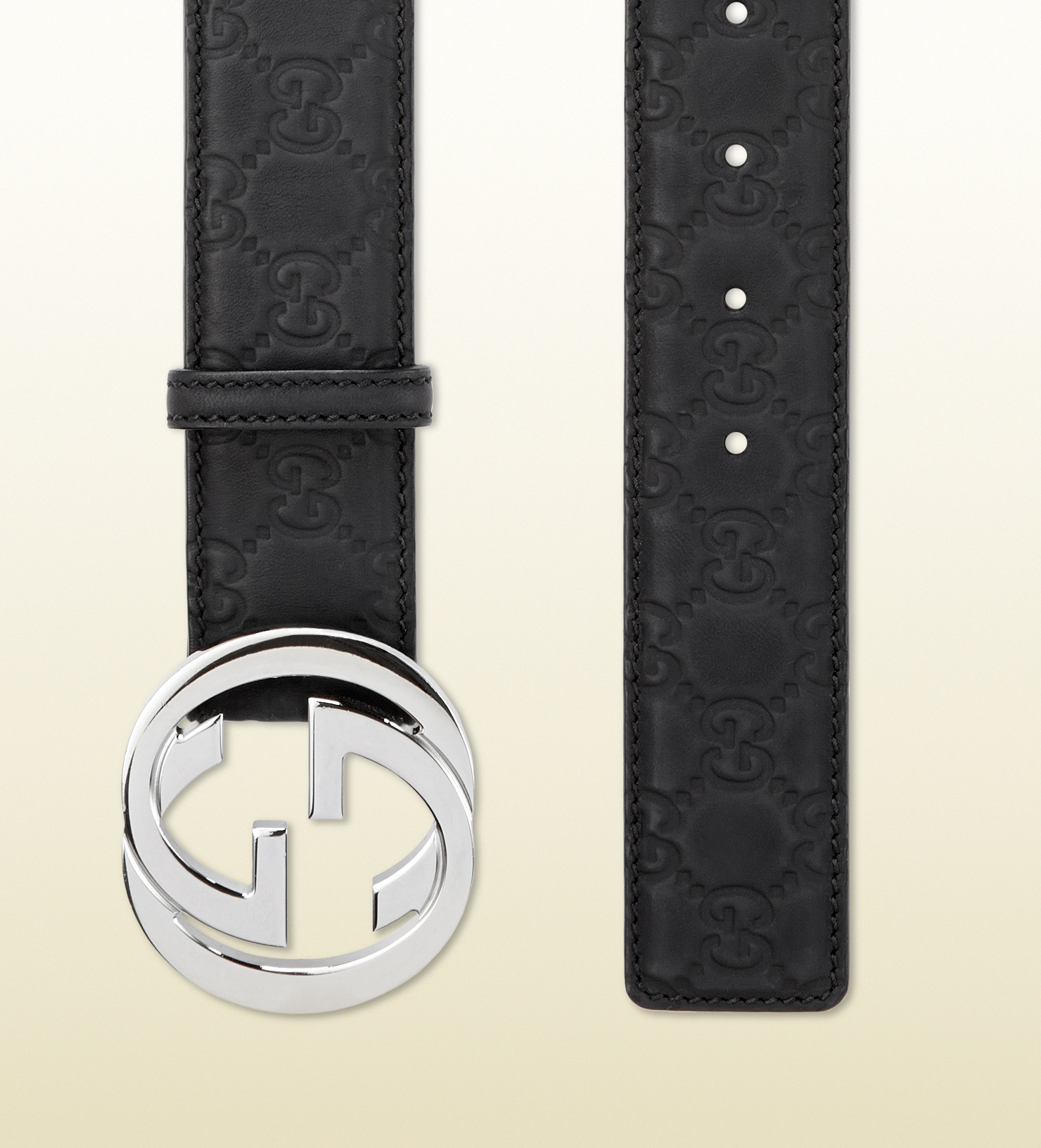 Gucci Belt With Interlocking G Buckle in Black for Men | Lyst