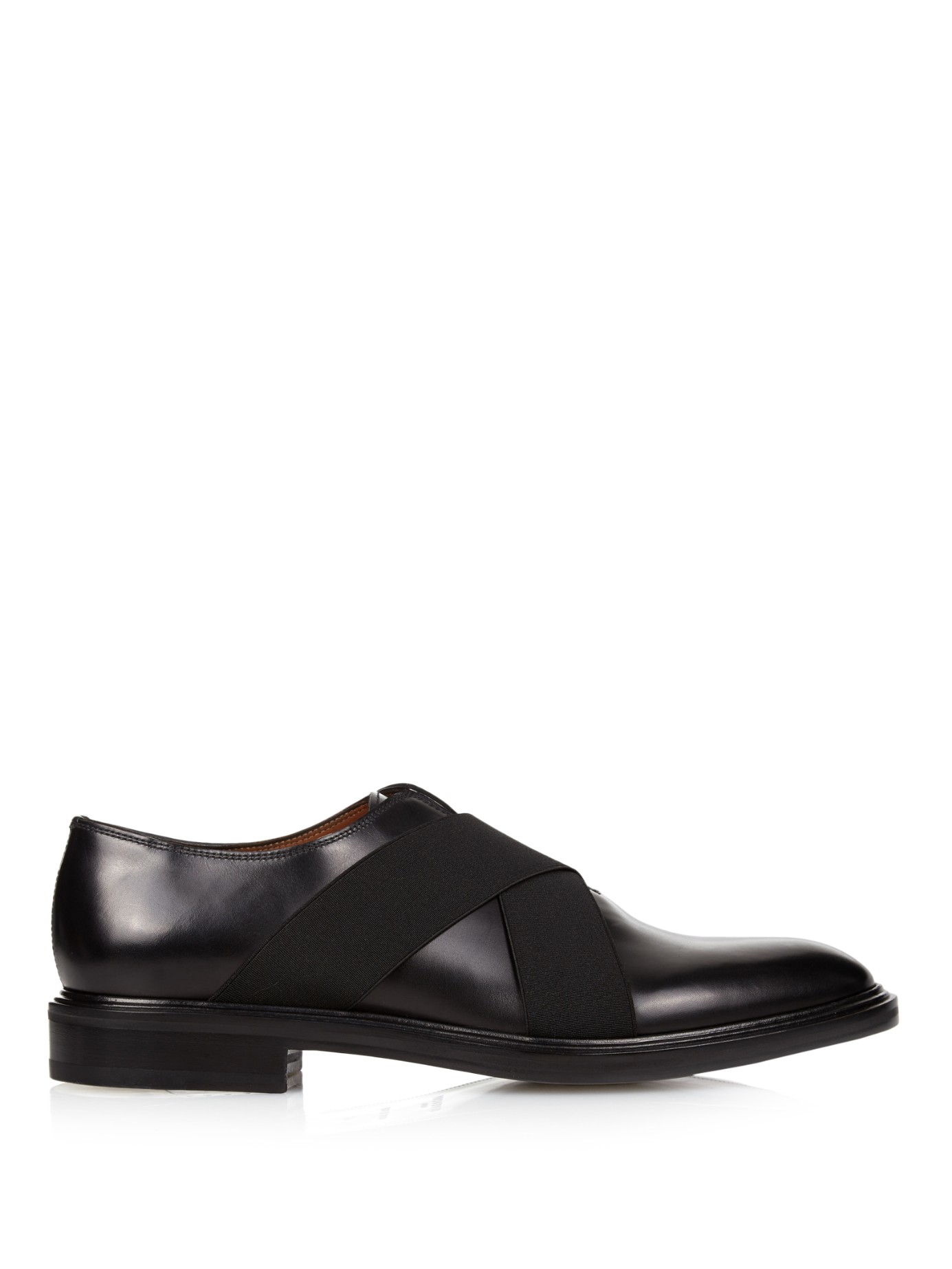 Lyst - Givenchy Elastic-Straps Leather Derby Shoes in Black for Men