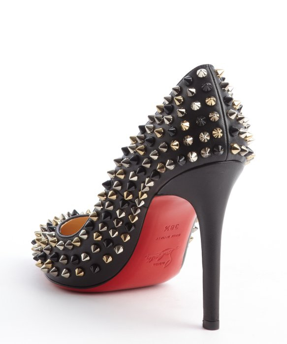 christian louboutin Pigalle Spiked Gold Leather | The Little Arts ...  