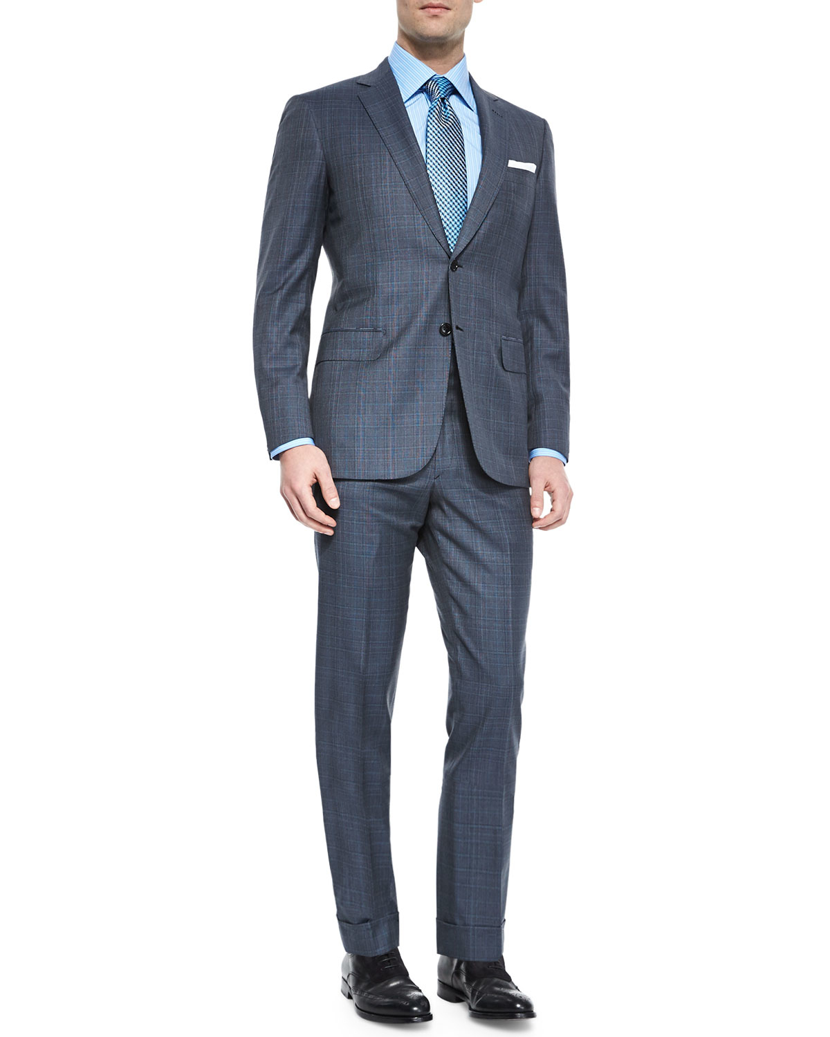 Lyst - Brioni Super 150s Plaid Two-piece Suit in Blue for Men