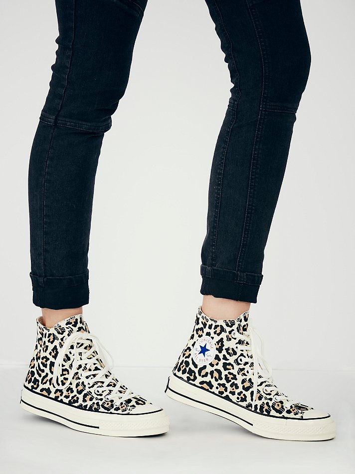 Lyst - Free People Converse Womens Leopard Hi Top Chucks