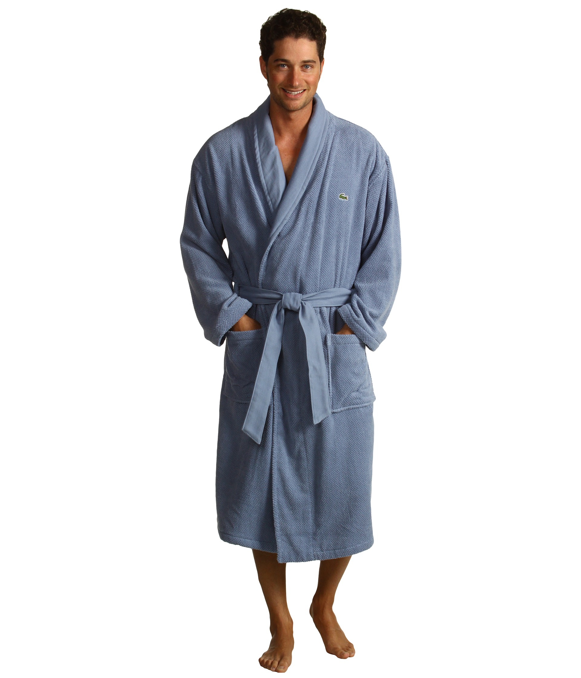 Lacoste Textured Robe in Blue for Men | Lyst