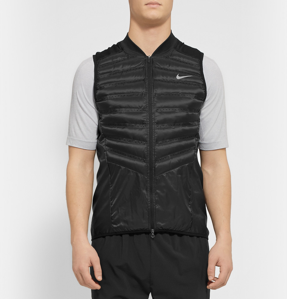 Nike Aeroloft Running Down-Filled Quilted Gilet in Black for Men - Lyst