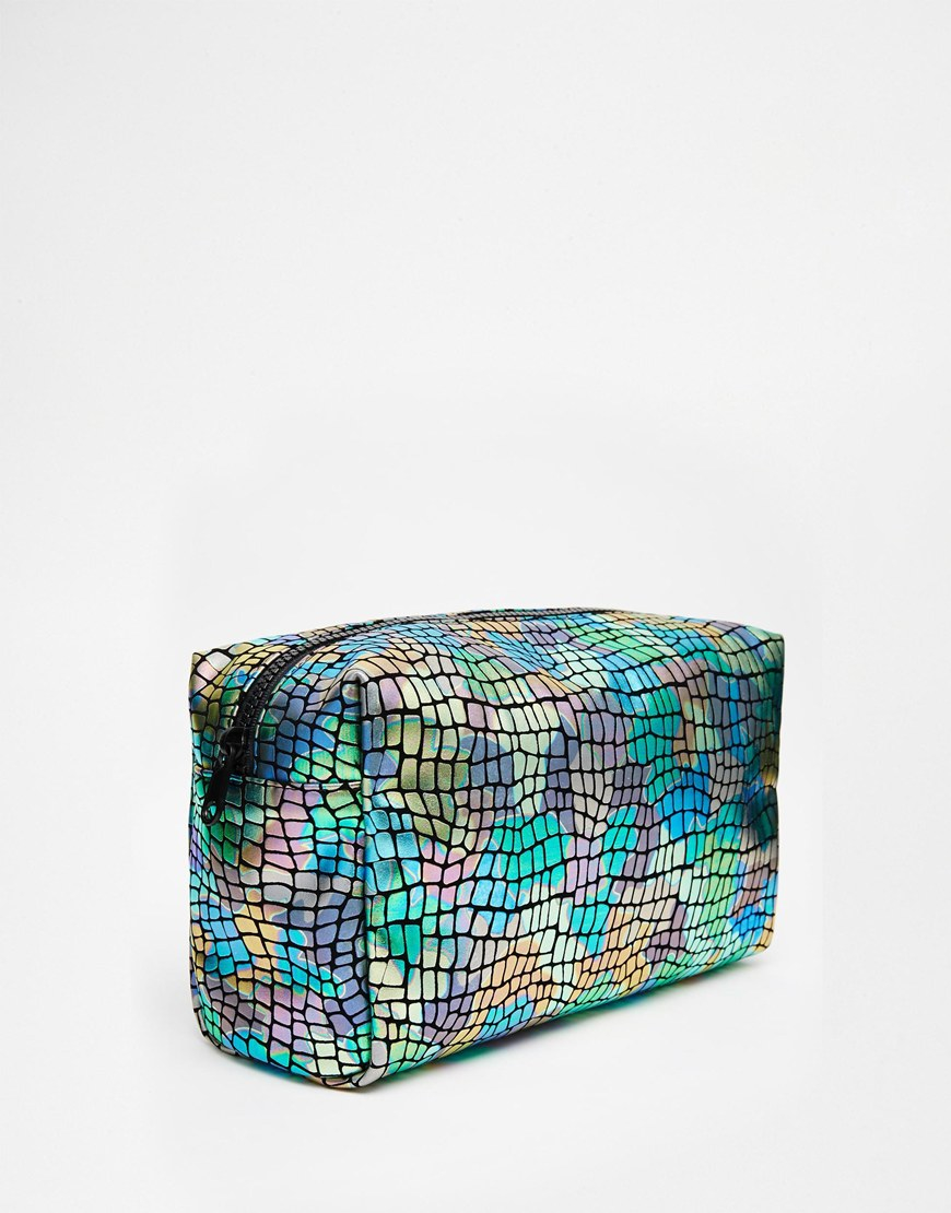 Lyst - Asos Oversized Metallic Make Up Bag