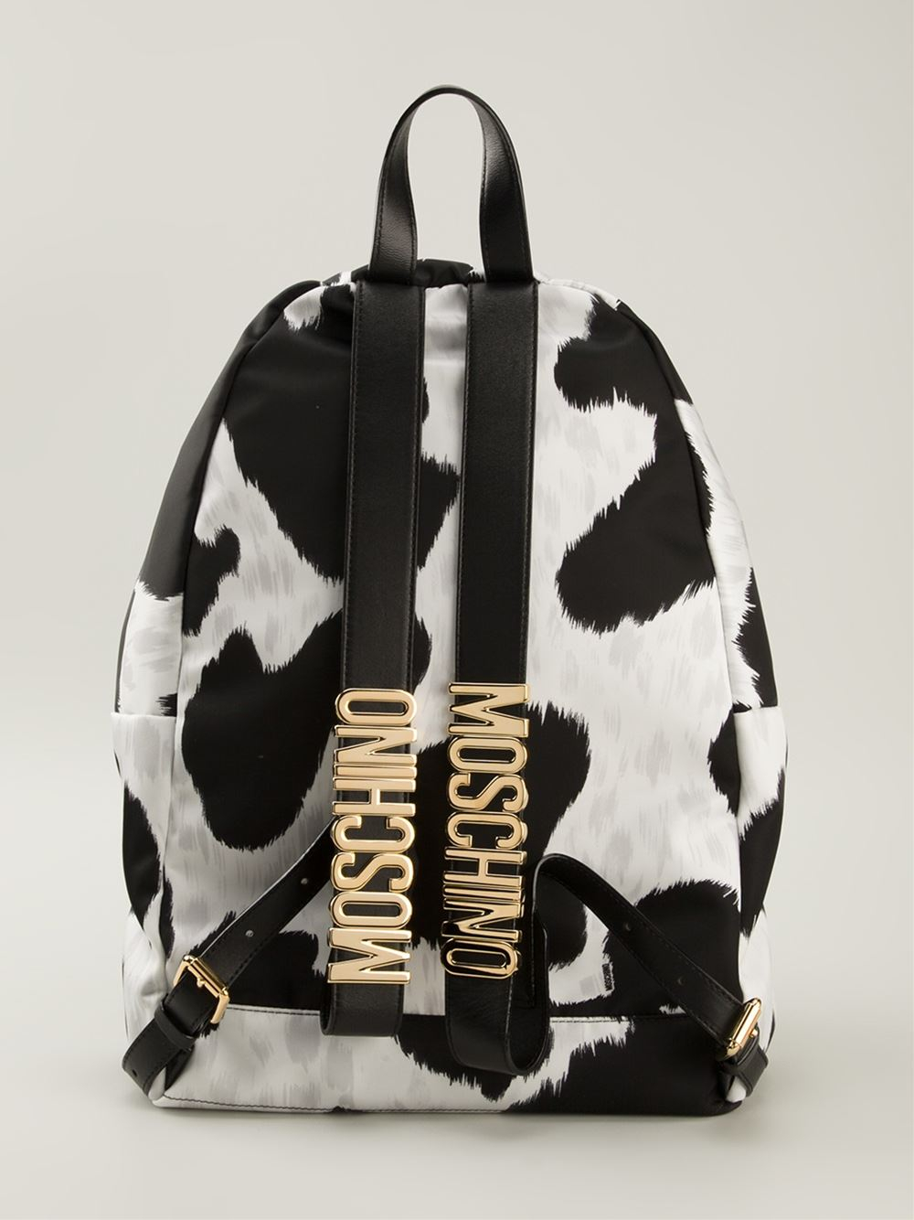 Lyst - Moschino Cow Skin Printed Backpack in White