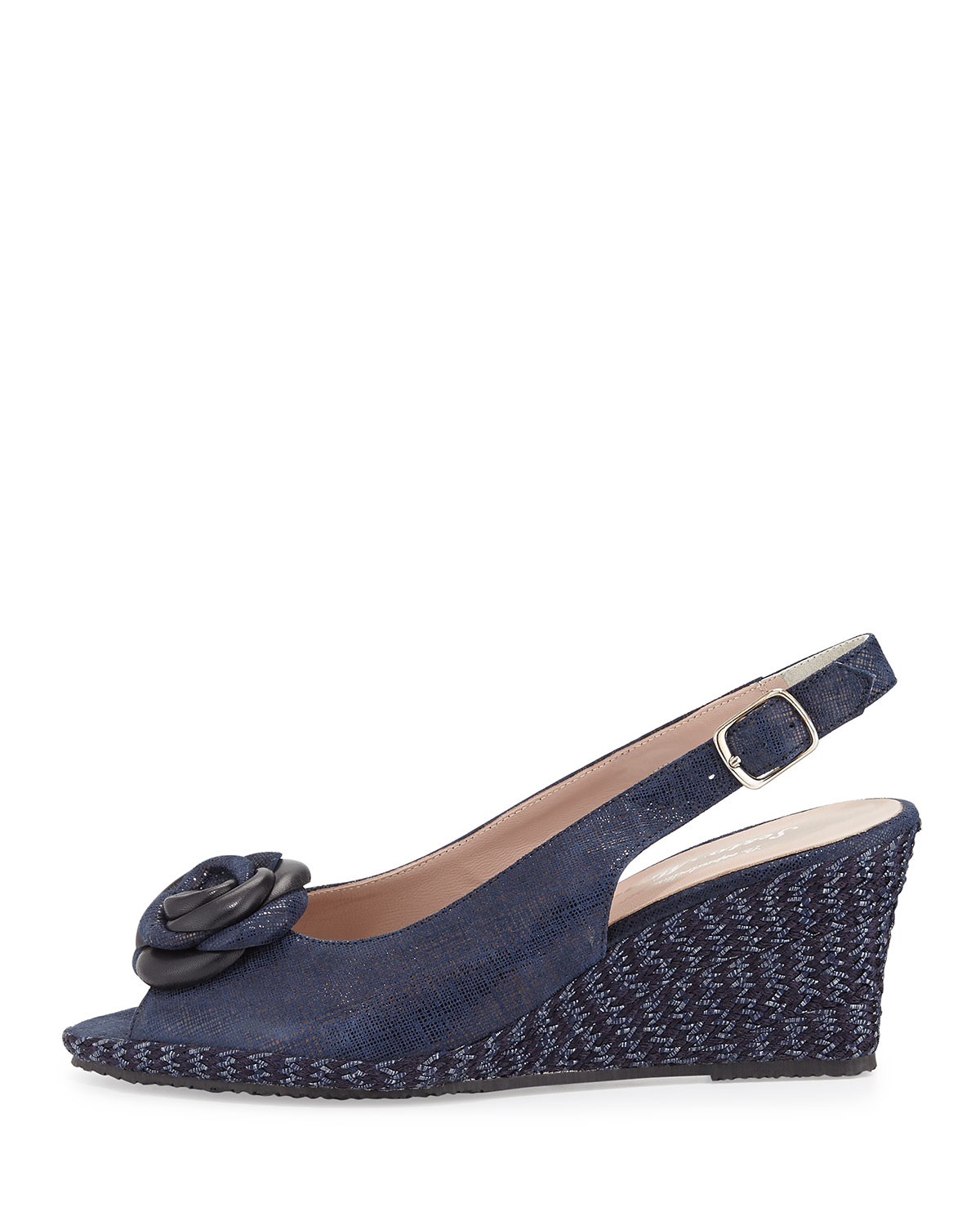 navy suede sling back shoes