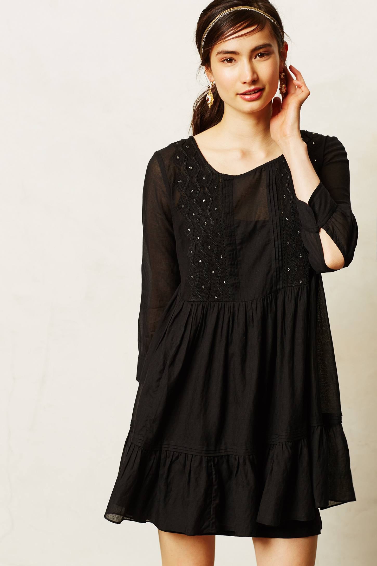 Maeve Bermeja Tunic Dress In Black 