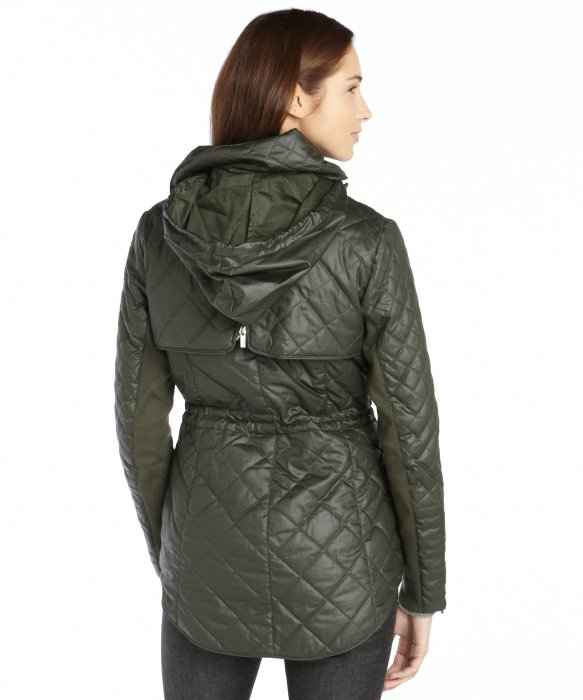 Bcbgmaxazria Olive Quilted Coated Cotton Kelly Hooded Anorak Gallery