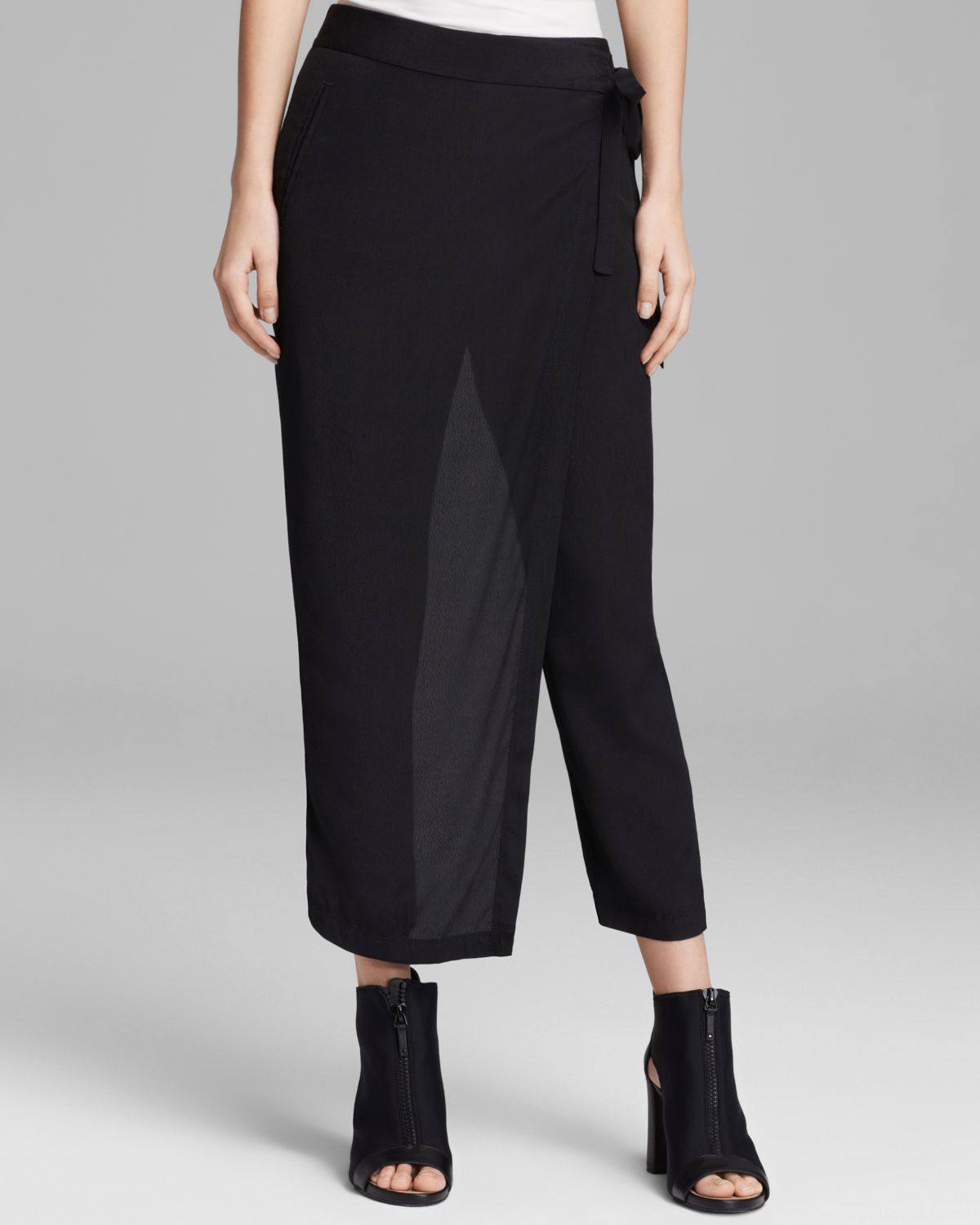 Lyst - Dkny Pure Front Skirt Overlay Pants in Black
