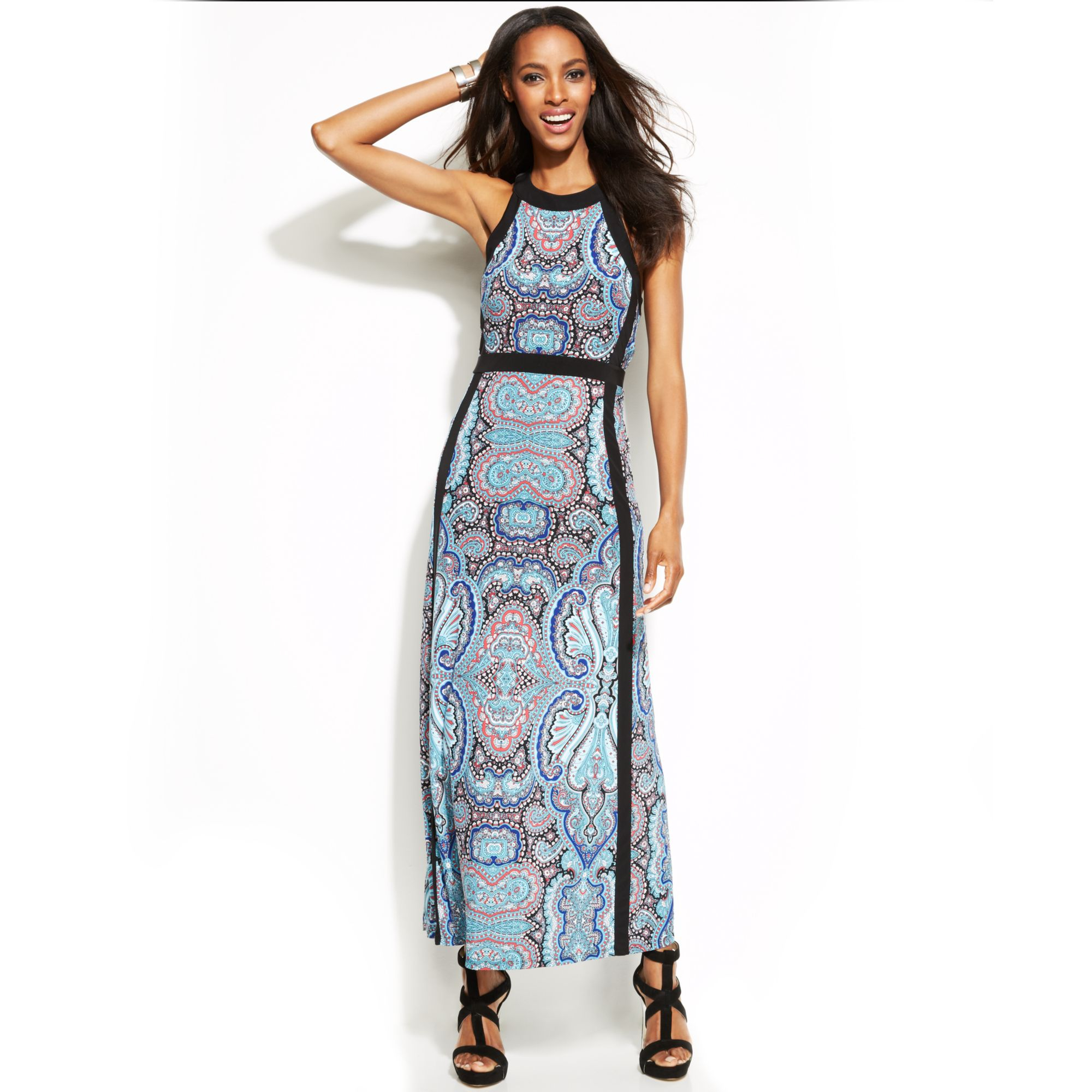 Lyst - Inc international concepts Printed Maxi Halter Dress