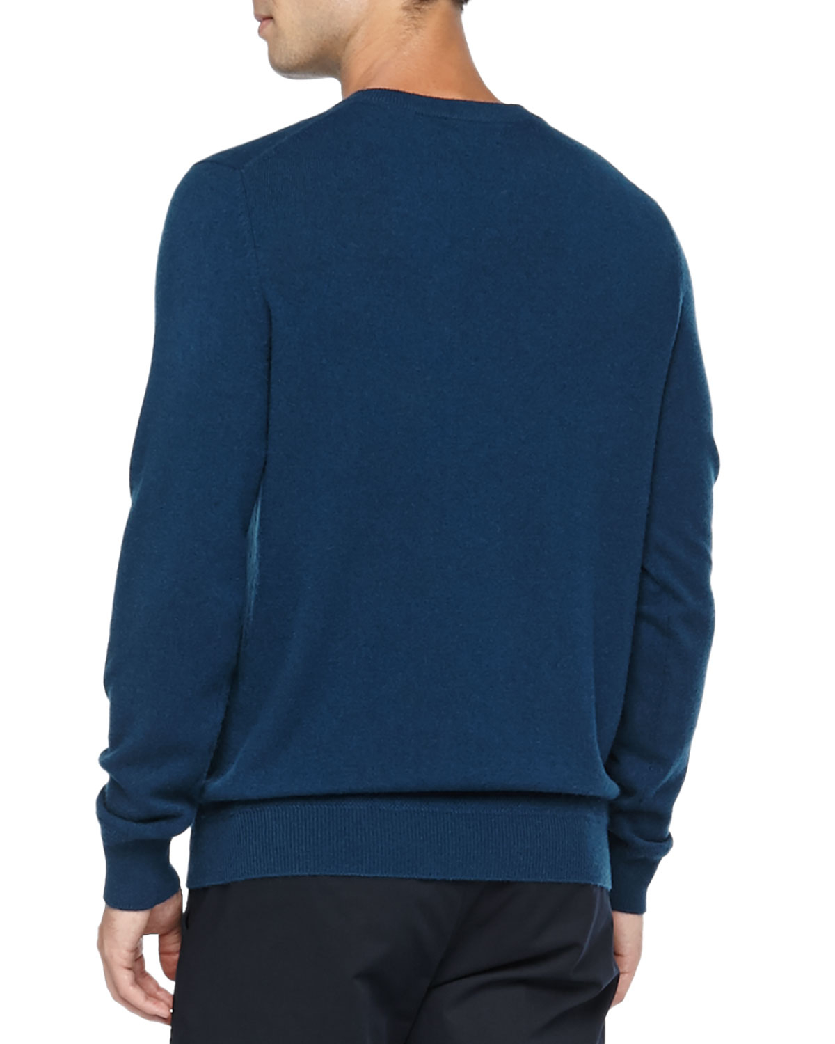 Lyst Vince Cashmere V Neck Pullover Sweater In Blue For Men