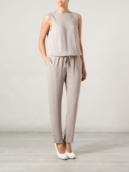 P.a.r.o.s.h. Draped Jumpsuit in Beige (nude & neutrals) | Lyst