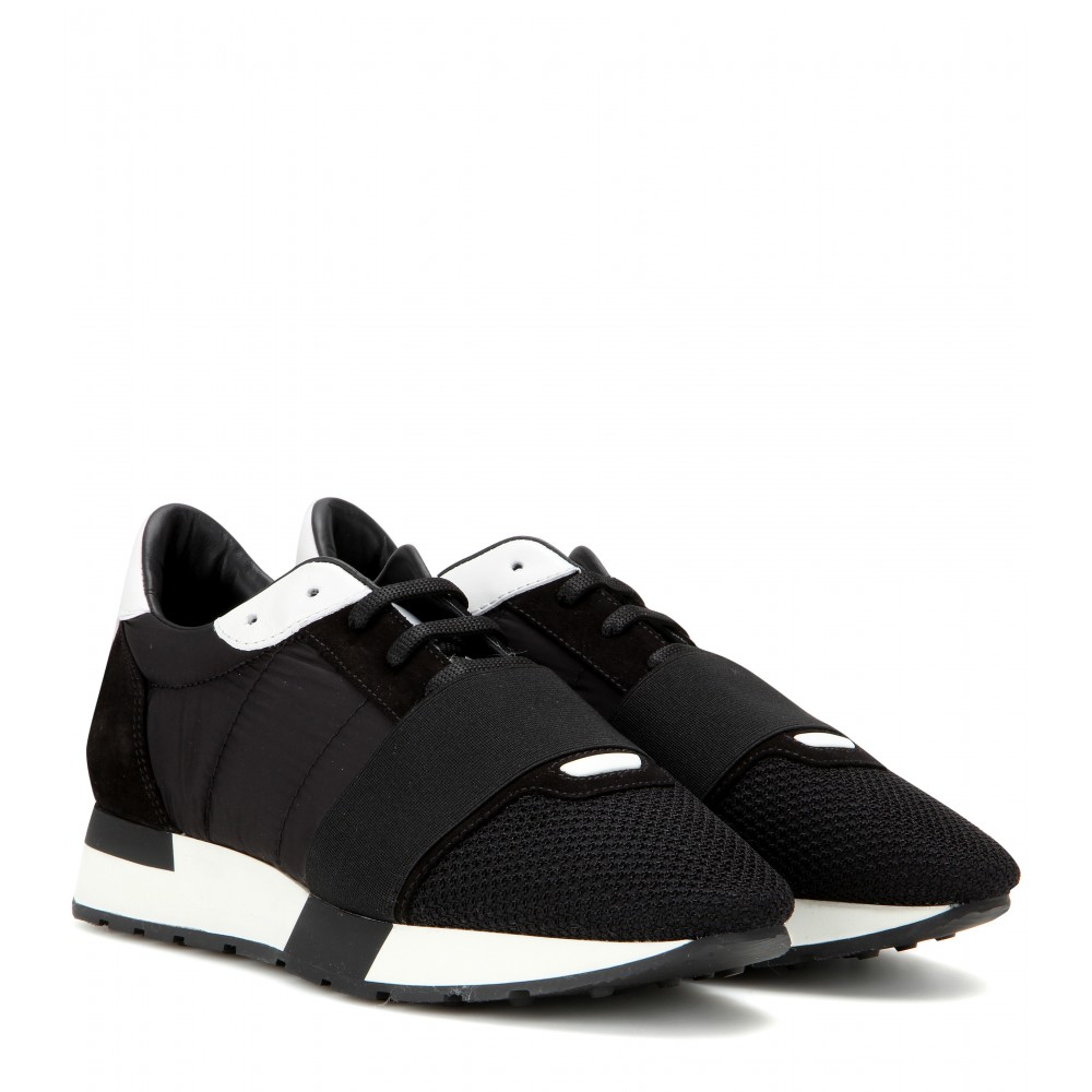 Lyst - Balenciaga Fabric, Suede And Leather Sneakers in Black