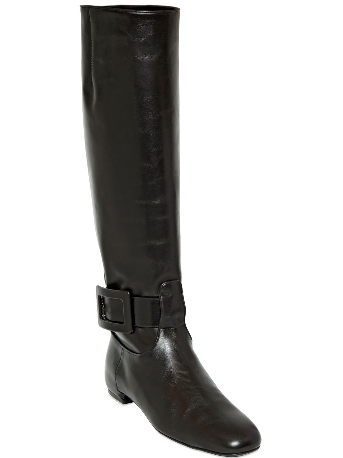 Lyst - Roger Vivier 20mm Jockey Leather Boots in Black