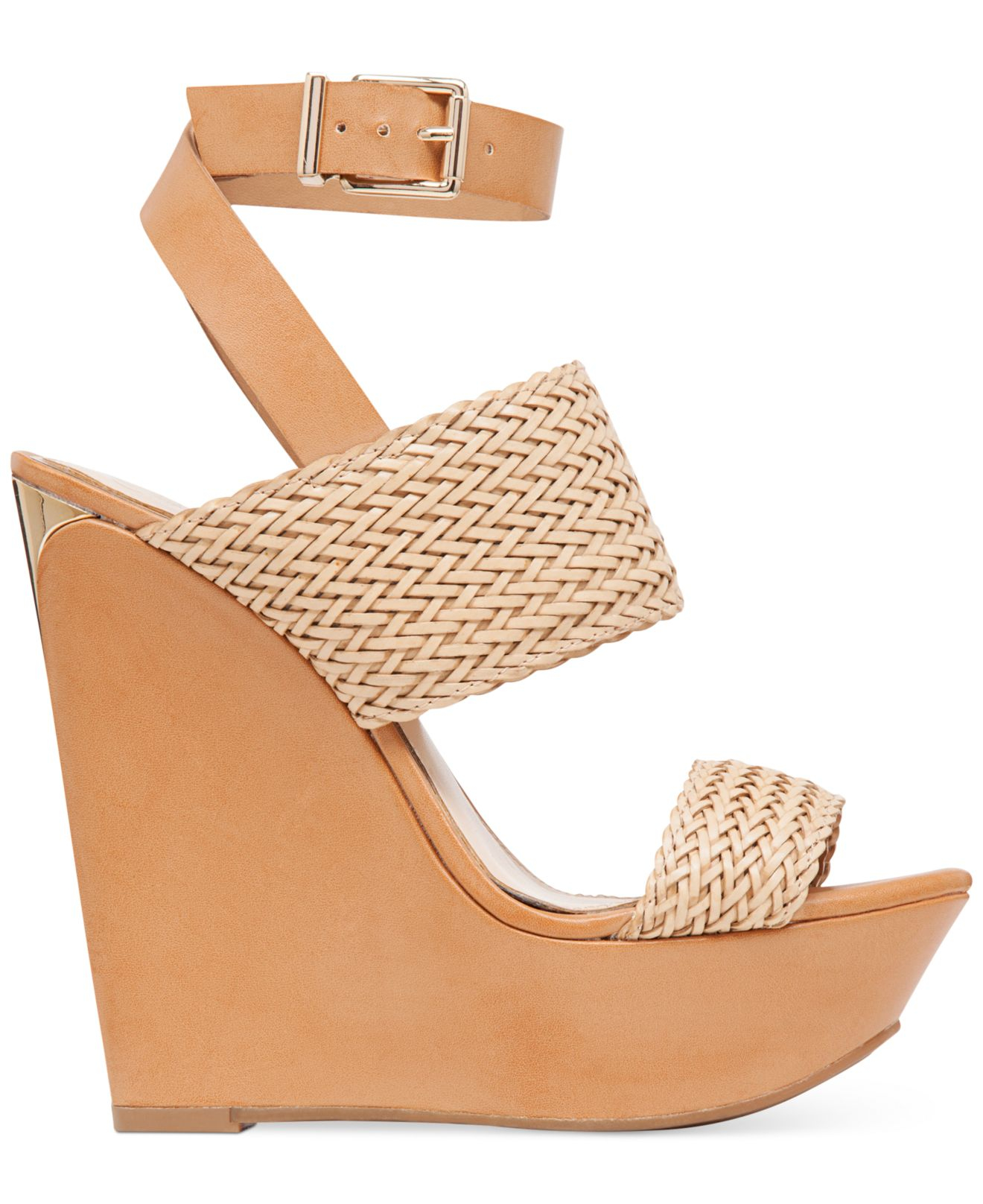 Lyst - Jessica Simpson Eila Two-piece Woven Platform Wedge Sandals in ...