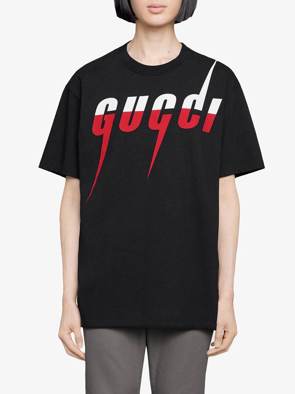Gucci Black Logo T-shirt for Men - Save 34% - Lyst