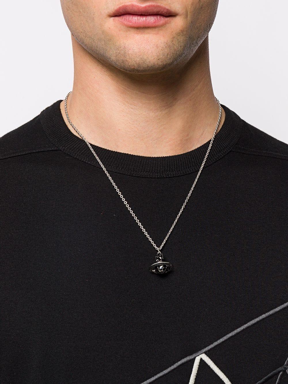 Vivienne Westwood Logo Pendant Necklace in Black for Men - Lyst
