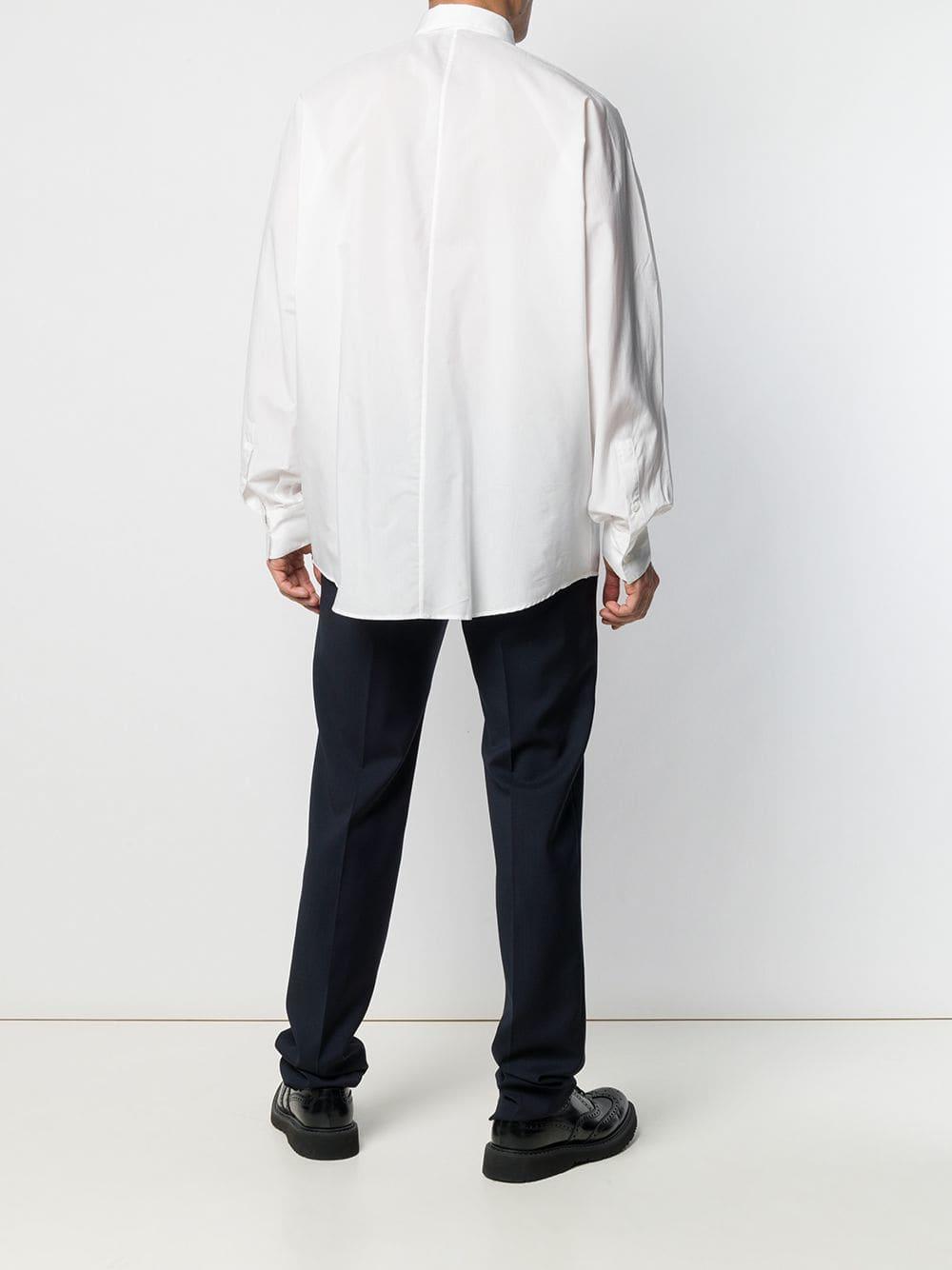 Les Hommes Silk Classic Shirt in White for Men - Lyst