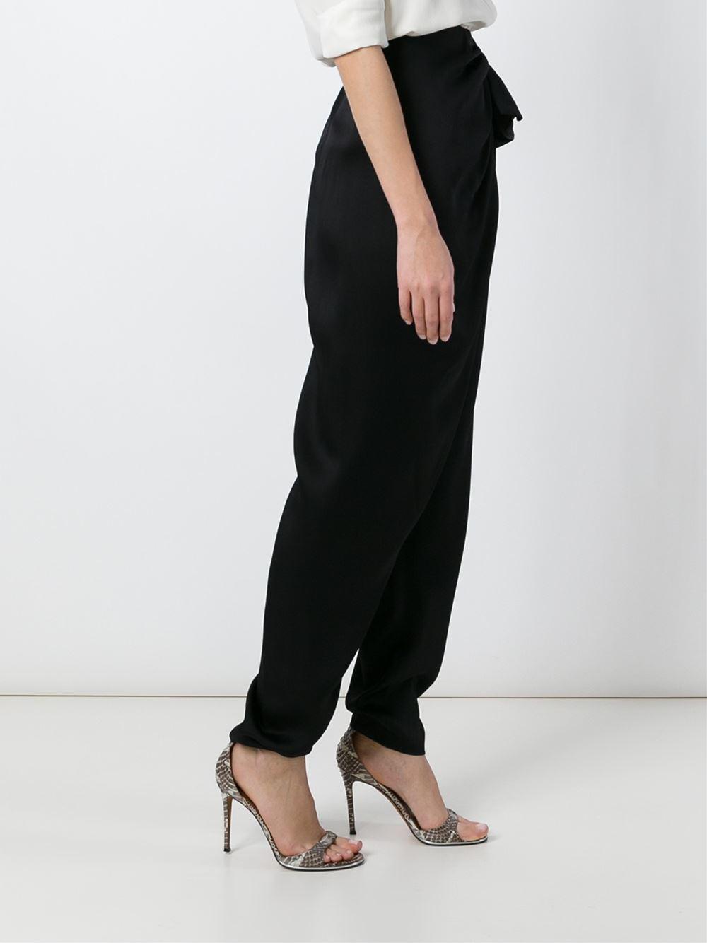 Lyst - Lanvin Tapered Draped Pants in Black