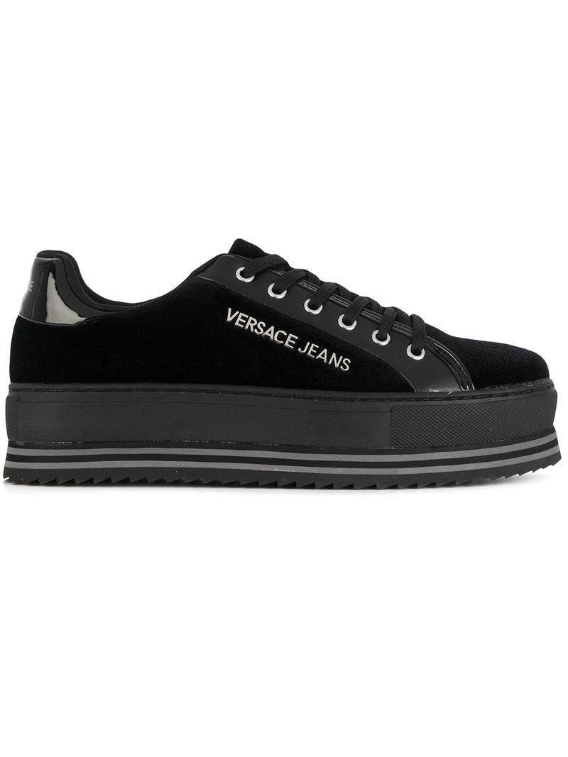 Lyst - Versace Jeans Platform Lace Up Sneakers in Black