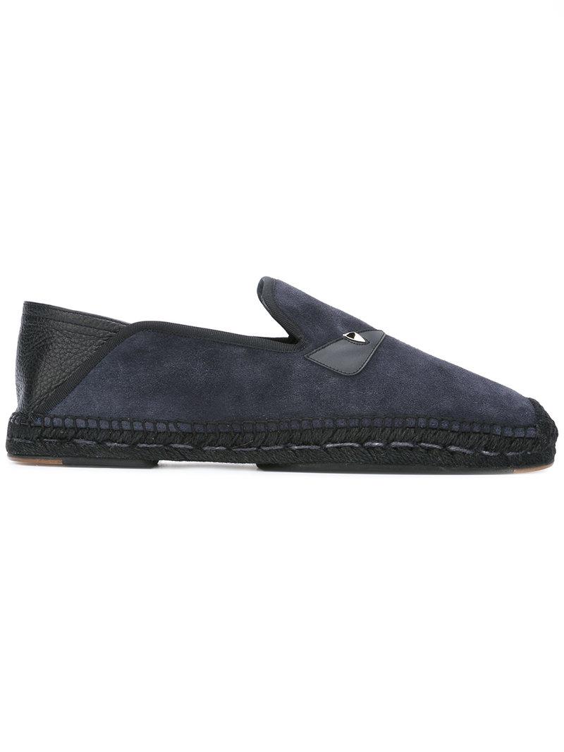 fendi black canvas espadrilles