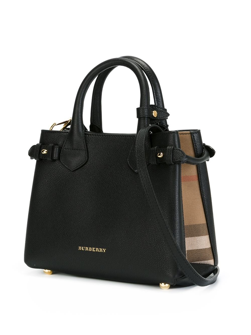 Burberry Leather Small 'banner' Tote in Black - Lyst