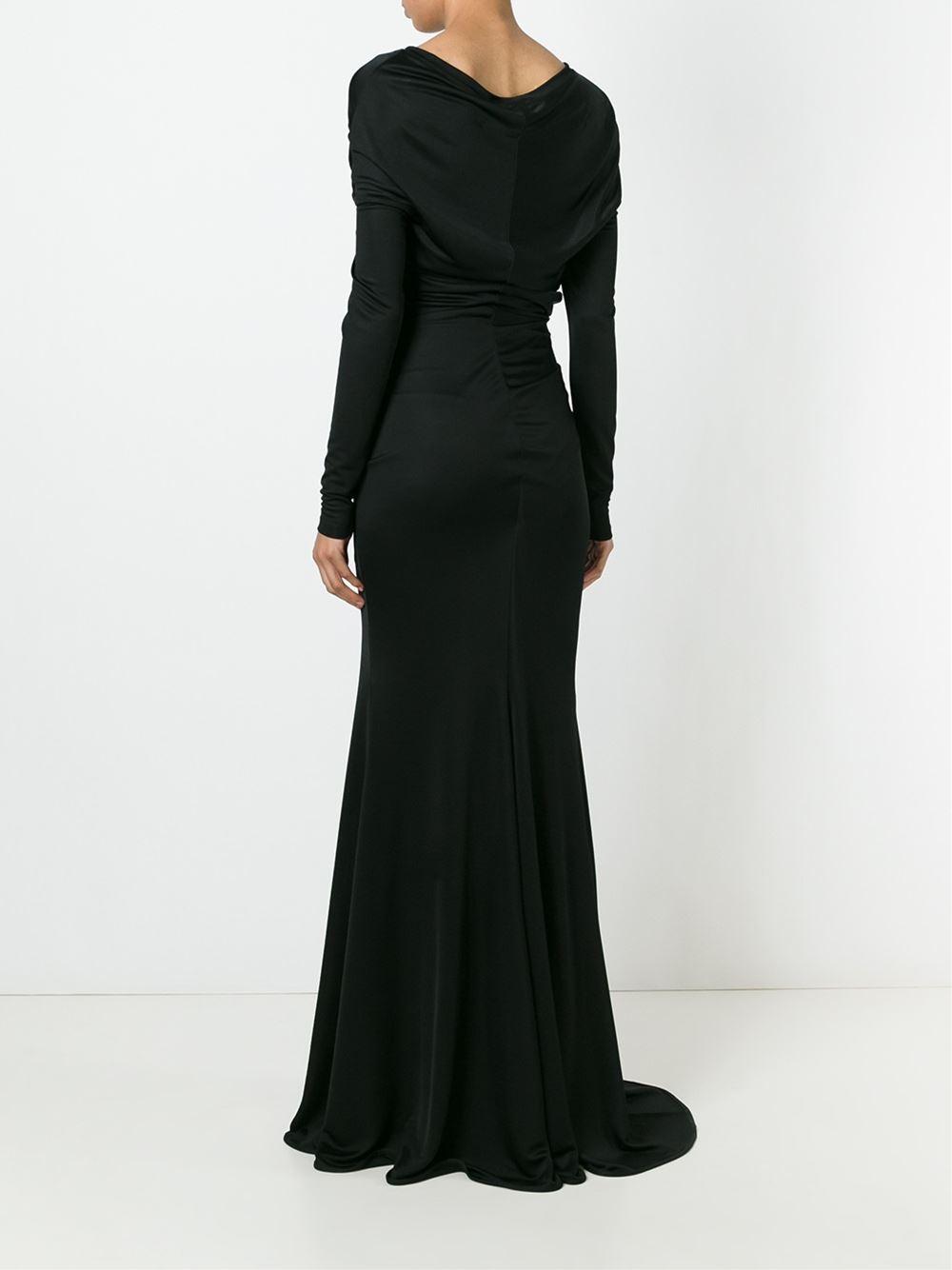 Lyst - Givenchy Gathered Cascading Gown in Black